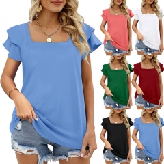 Amazon's new square neck loose top T-shirt